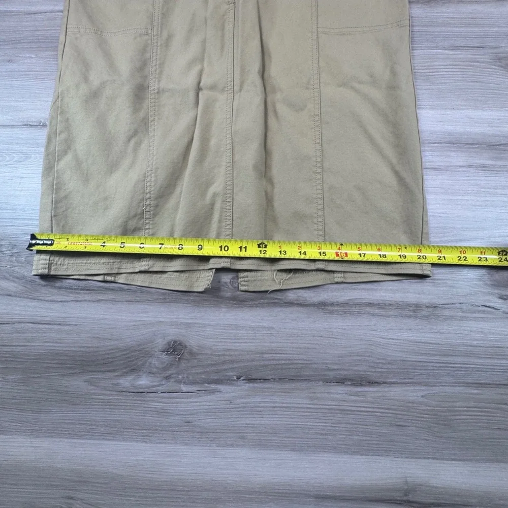 Isaac Mizrahi‎ for Target Khaki Cotton Pencil Skirt Tan Utility Knee Length 10